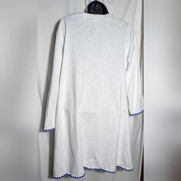 BODEN Rosanna Dress Tunic Coverup Embroidery Eyelet Scallop Blue White | Sz 16 - Picture 2 of 10
